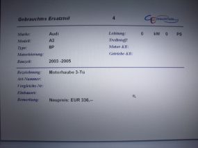 Audi A3 8P1 Motorhaube 3-T� bis 05.2005 original