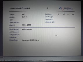VW Golf 5 1K1 Motorhaube original