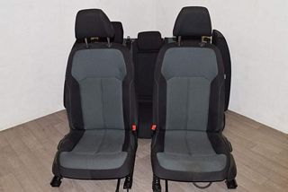 VW Passat 3C B7 10-15 Seat set complete fabric black/Blue Dia variant split