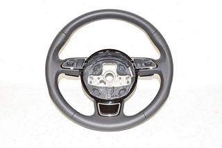 Audi A4 8K B8 12-15 Steering wheel multifunction steering wheel leather sports steering wheel black soul as new