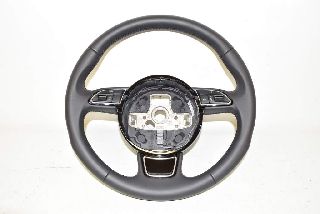 Audi A5 8T 12- Steering wheel leather multifunction black glossy ORIGINAL TOP