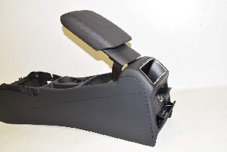 Audi A5 8F 12-17 Center console trim cover + armrest LEATHER black SET TOP