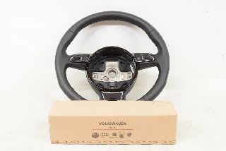 Audi A5 8T 12- Steering wheel leather multifunction glossy black radio NEW CONDITION