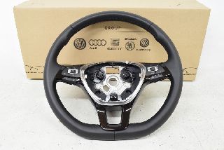 VW Tiguan 2 AD 16- Steering wheel leather multifunction Tiptronic distance control ORIGINAL MINT CONDITION