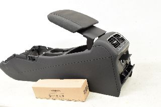 Audi A4 8K B8 07-12 Center console panel cover + armrest LEATHER black ORIGINAL SET