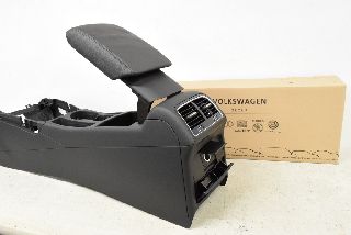 Audi A5 8T 12- Center console trim cover + armrest LEATHER black ORIGINAL