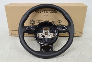Audi A5 8T 12- Steering wheel leather multifunction steering wheel sports steering wheel Tiptronic black soul MINT CONDITION